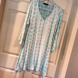 Bell sleeve tie dye dress